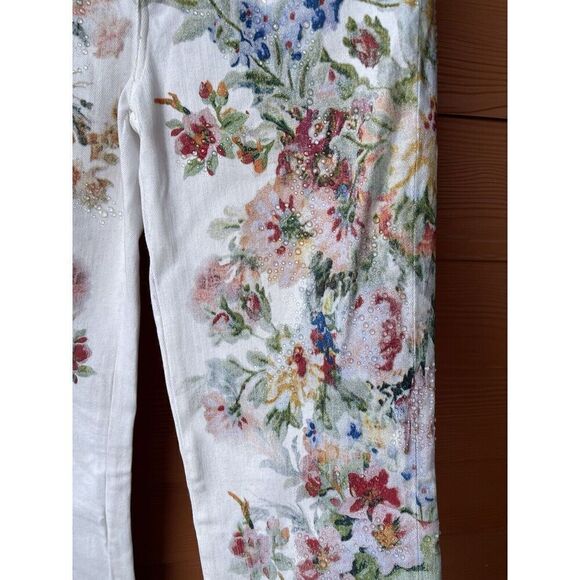 Guess Boot Mid Sexy Boot Floral Jeans Womens Sz 26 Embellishment Denim 26X32 - Picture 4 of 14